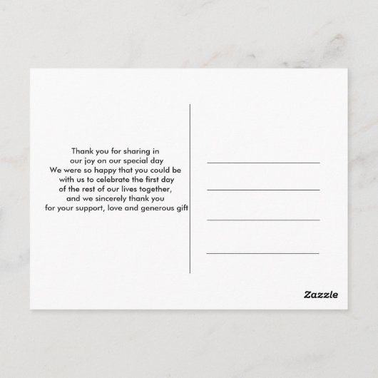 グリーン フラワー ゴールド フォイル リーフ 感謝 ポストカード (裏面)