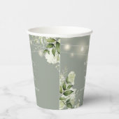 グリーン フラワー ストリング ライト サージュ グリーン ウェディング 紙コップ (右)