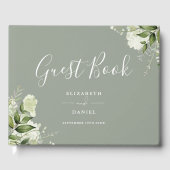 グリーン+フラワー+セージグリーンの結婚式 ゲストブック (正面)