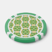 グリーン フラワー、花柄、フラワーパターン ポーカーチップ (シングル)