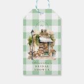 グリーン フレンチ カフェ ブライダル シャワー ギフトタグ (裏面)