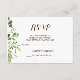 グリーン フレーム グリーン ウェディング インビテーション RSVP カード