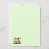 グリーン・フロッグとオレンジ・ボバ・バブルティーパーティー 招待状 (裏面)