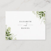 グリーン フローラル スクリプト ウィッシュ ウェル ウェディング エンクロージャーカード (裏面)