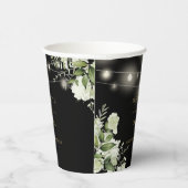 グリーン フローラル ストリング ライト ブラック ゴールド ウェディング 紙コップ (右)