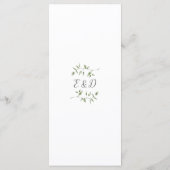 グリーン フローラル タイポグラフィ モノグラム ウェディング メニュー (裏面)