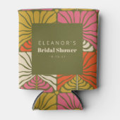 グリーン フローラル ブライダル シャワー カスタム 缶クーラー (正面)