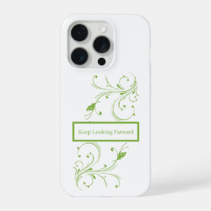グリーン フローラル ヴァインズ Keep Looking Forward 引用 iPhone 15 Proケース