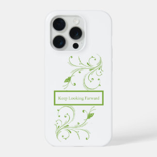 グリーン フローラル ヴァインズ Keep Looking Forward 引用 iPhone 15 Proケース