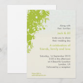 グリーン フローリッシュ 5x7 招待状 (正面/裏面)