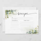 グリーン ブライダル シャワー 大型 レシピ カード (裏面)