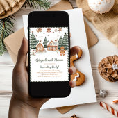 グリーン&ブラウンジンガーブレッドハウス飾ズパーティー 招待状