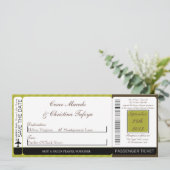 グリーン&ブラウンストラボードパス結婚式招待状 招待状 (スタンド正面)