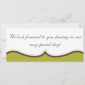 グリーン&ブラウンストラボードパス結婚式招待状 招待状 (裏面)