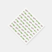 グリーン&ブラウンハッピーバースデーパーティー スタンダードカクテルナプキン (角)