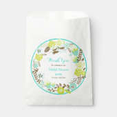 グリーン&ブラウンフローラリースブライダルシャワー フェイバーバッグ (正面)