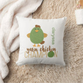 グリーン&ブラウンヤーンチキンチャンピオン装飾用クッション クッション (ブランケット)