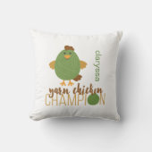 グリーン&ブラウンヤーンチキンチャンピオン装飾用クッション クッション (正面)