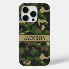 グリーン ブラウン カモフラージュ オリジナル iPhone 15 PROケース