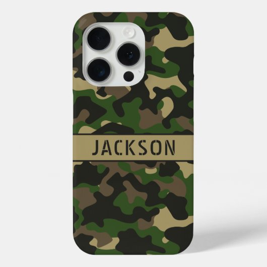 グリーン ブラウン カモフラージュ オリジナル Case-Mate iPhoneケース (裏面)