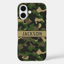 グリーン ブラウン カモフラージュ オリジナル iPhone 16ケース
