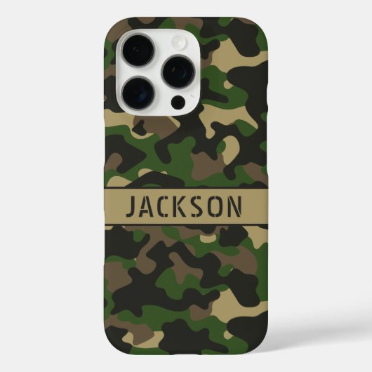 グリーン ブラウン カモフラージュ オリジナル Case-Mate iPhoneケース (裏面)