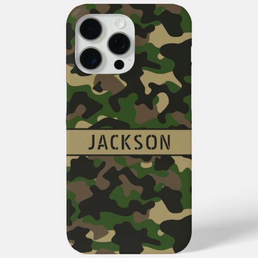 グリーン ブラウン カモフラージュ オリジナル Case-Mate iPhoneケース (裏面)