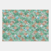 グリーン、ブラウン、シルバーのマーメイドはかりで測 ラッピングペーパーシート (正面)