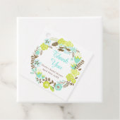 グリーン＆ブラウン フラワーリース ブライダルシャワー フェイバータグ (インサイチュ)