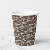 グリーン、ブラウン、ブラックカモフラージュパーティースタイル 紙コップ (正面)
