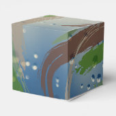 グリーン、ブラウン＆ベージュの筆致がおしゃれなお菓子プレゼントボックス フェイバーボックス (裏面サイド)