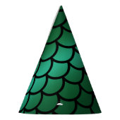 グリーン＆ブラックのマーメイドスケール ファンタジーフィッシュ パーティーハット (左)