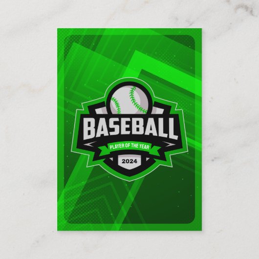 グリーン&ブラックの野球選手トレーディングフォトカード コーリングカード (裏面)