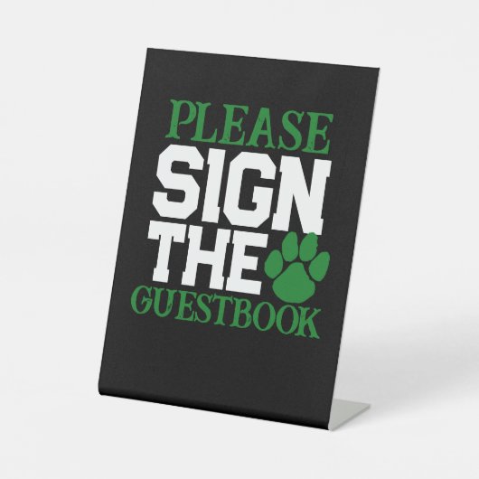 グリーン&ブラックゲストブック卒業表 台座サイン (正面)