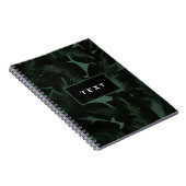 グリーン&ブラックシックトロピカルパーム葉ズシック ノートブック (右側)