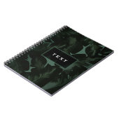 グリーン&ブラックシックトロピカルパーム葉ズシック ノートブック (左側)