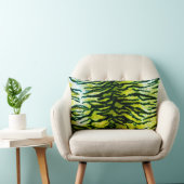 グリーン&ブラックタイガープリントルンバー装飾用クッション ランバークッション (椅子)