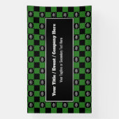 グリーン&ブラックチェック – 企業のイベント/トレードショー 横断幕 (縦)