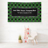 グリーン&ブラックチェック – 企業のイベント/トレードショー 横断幕 (インサイチュ)