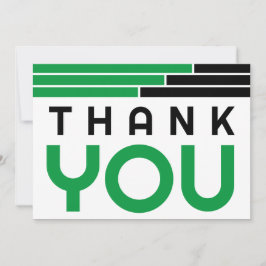 グリーン&ブラックバーグラードパーティーありがとう サンキューカード
