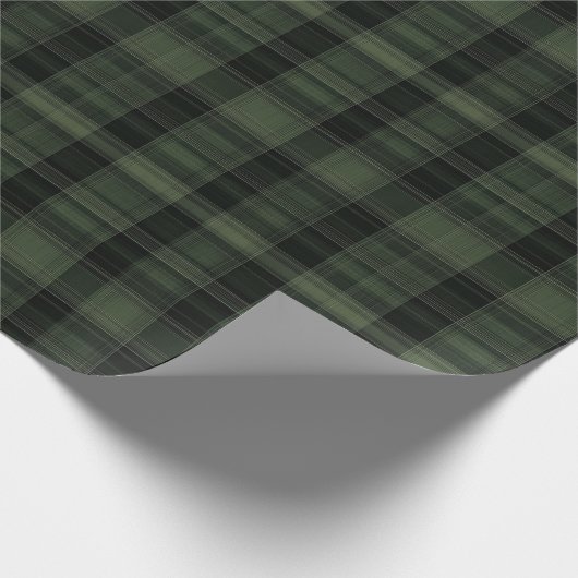グリーン&ブラックプレイドラッピング紙 ラッピングペーパー (角)