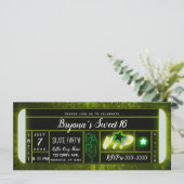 グリーン&ブラックライトグローバースデーパーティーチケット 招待状 (スタンド正面)