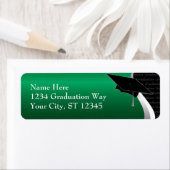 グリーン&ブラック卒業住所 シール (インサイチュ)