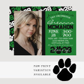 グリーン&ブラック卒業2フォト招待状 招待状