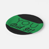 グリーン&ブラック卒業 ペーパープレート (アングル)