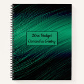 グリーン ブラック エレガント カスタマイズ プロフェッショナル ノートブック (正面)