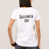 グリーン ブラック クリーピー スプーキー クモの巣 Tシャツ (裏面)
