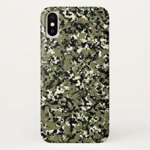 グリーン ブラック クリーム カモフラージュ パターン プリント iPhone X ケース