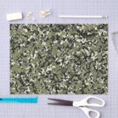 グリーン ブラック クール カモフラージュ パターン プリント 薄葉紙 (クラフト)