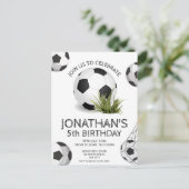 グリーン ブラック サッカー 誕生日 ポストカード (スタンド正面)